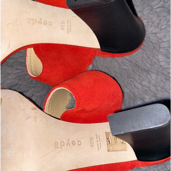 NWOB Ayede Serena Red Suede Mule Size 9.5 / 40.5EU - Picture 4 of 7